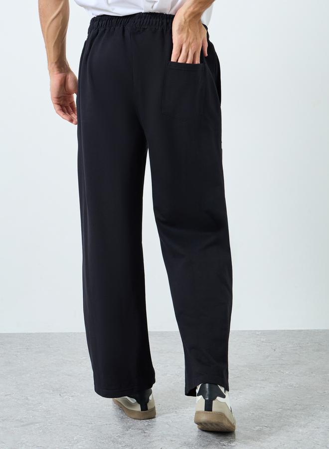 Styli Men Black Star Print Wide Leg Joggers - Image 4